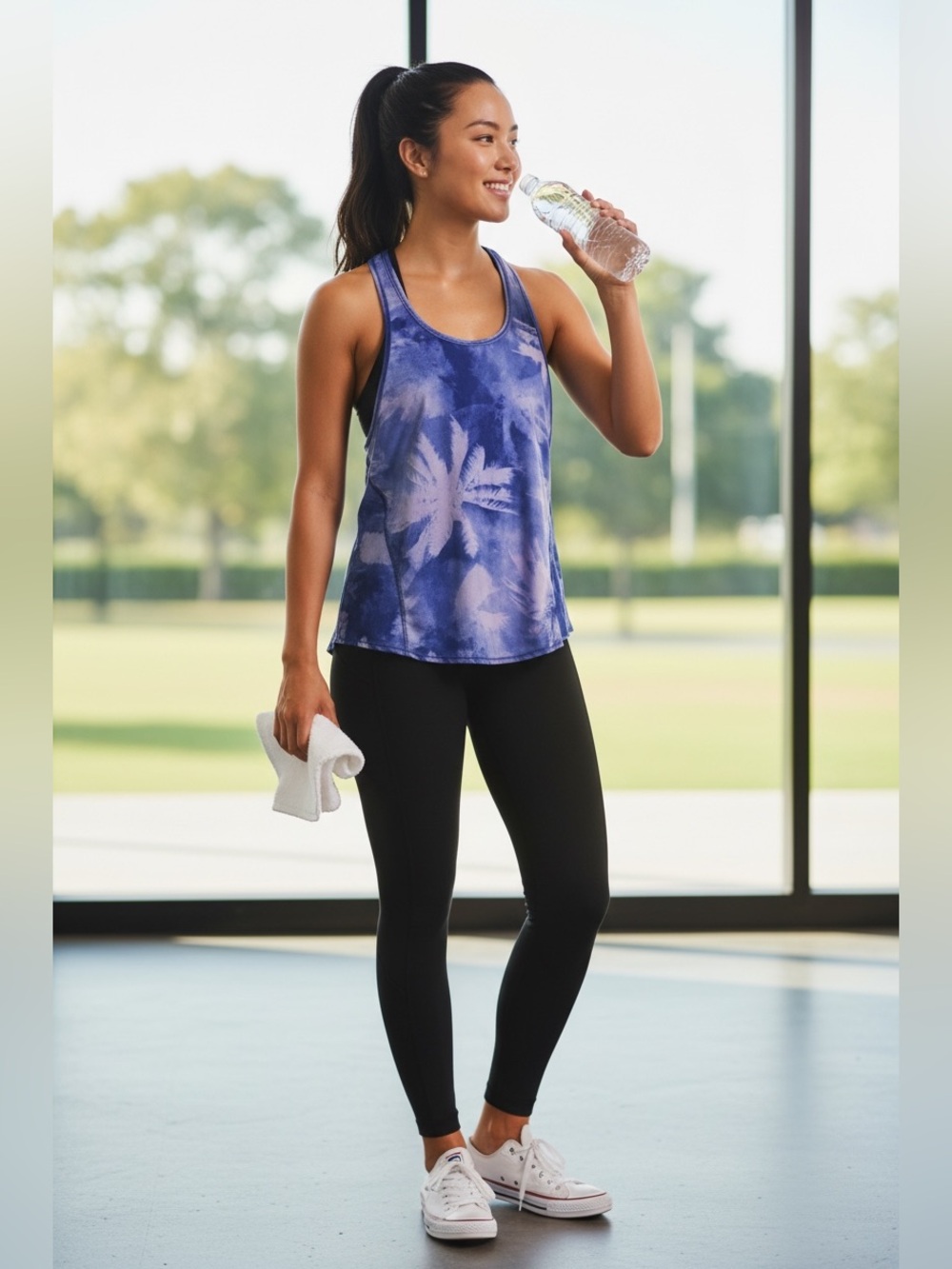 Athleta Palm Tree Tank Top